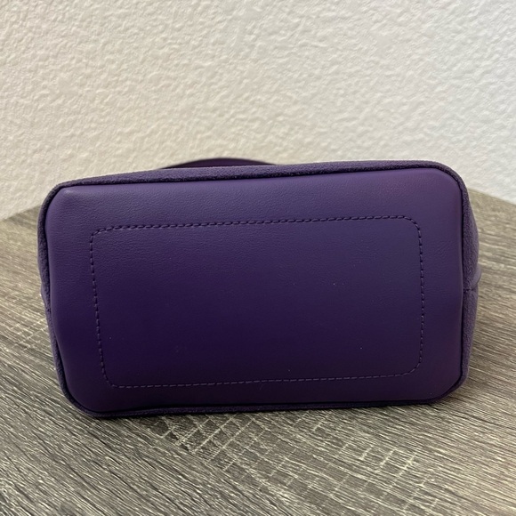 Y2K Vintage Liz Claiborne Purple Top Handle Top Zip Mini Shoulder Bag - Picture 9 of 13